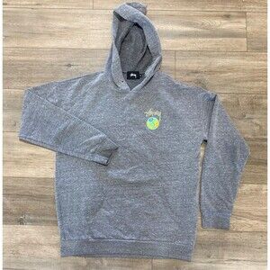 Stussy Hoodie Mens Medium Heather Gray 8-Ball Pullover Sweatshirt Skater Grunge